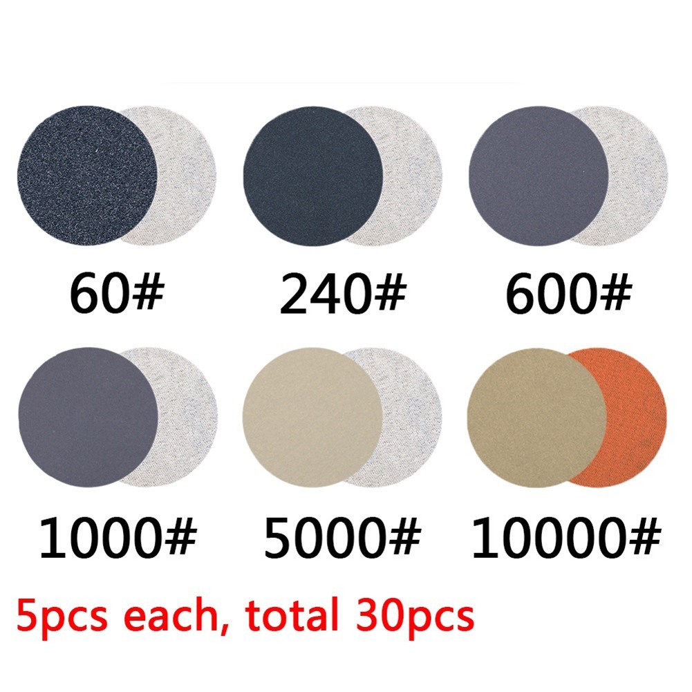 Hot New Sand Paper Waterproof 30PCS Discs for multi colored Silicon carbide