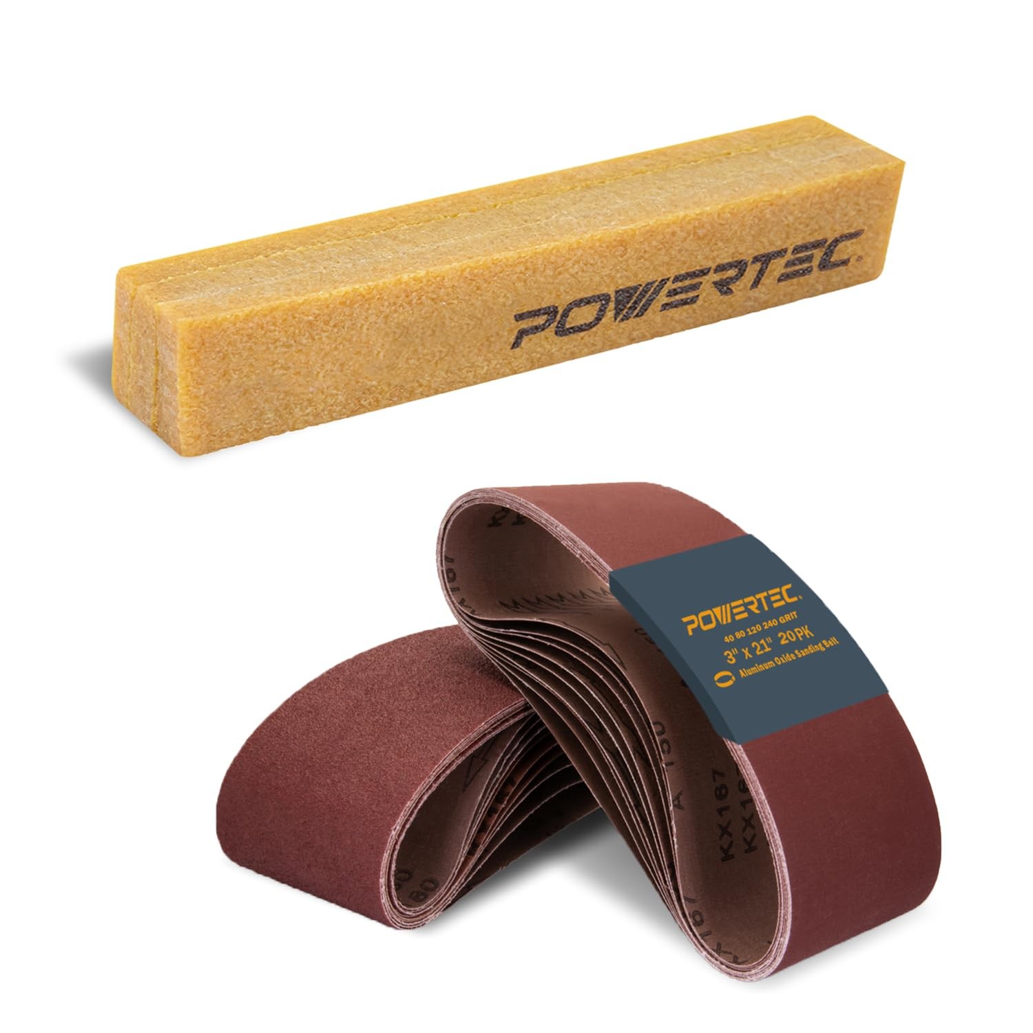 3 x 21 Inch Sanding Belts, 20PK, 5 Each of 40/80/120/240 Grits Aluminum Oxide…