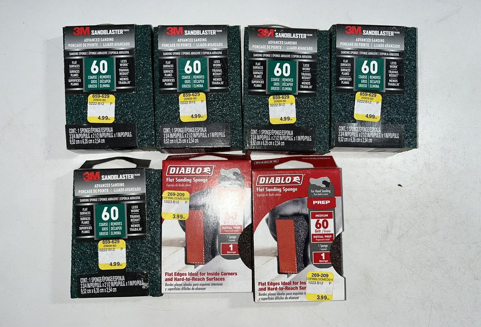 3M Sand Blaster Advance Sanding Sponge + Diablo Flat Sanding Sponge Set of 7