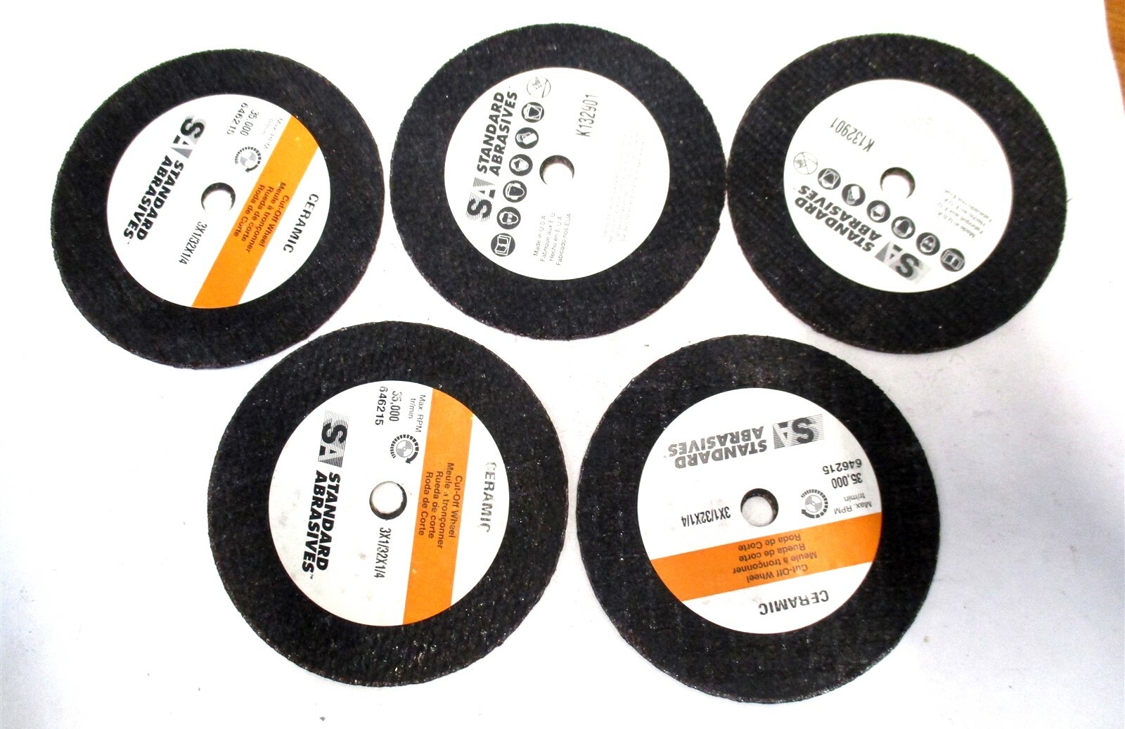Standard Abrasives (646215) 3 x 1/32 x 1/4 35000RPM Ceramic Cut-Off Wheel – 5 PC
