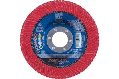POLIFAN- Curve Radial Type Flap Disc – 4-1/2″ x 4-1/2″ x 7/8″ Large Coarse 60