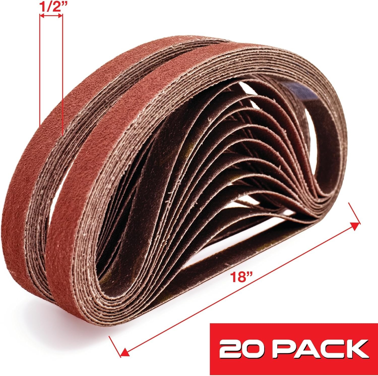 Purple File Sanding Belt Abrasive 1/2 in x 18 IN- Pack of 20 – GRIT 60