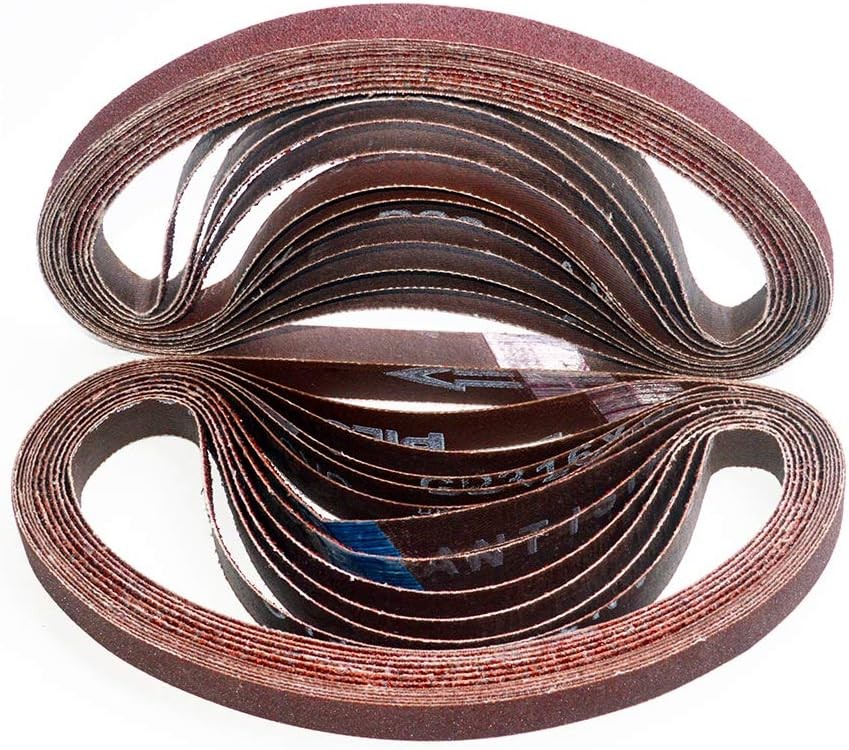 1/2 x 18 Inch Aluminum Oxide Sanding Belts, 4 Each of 40/60/80/120/180/240