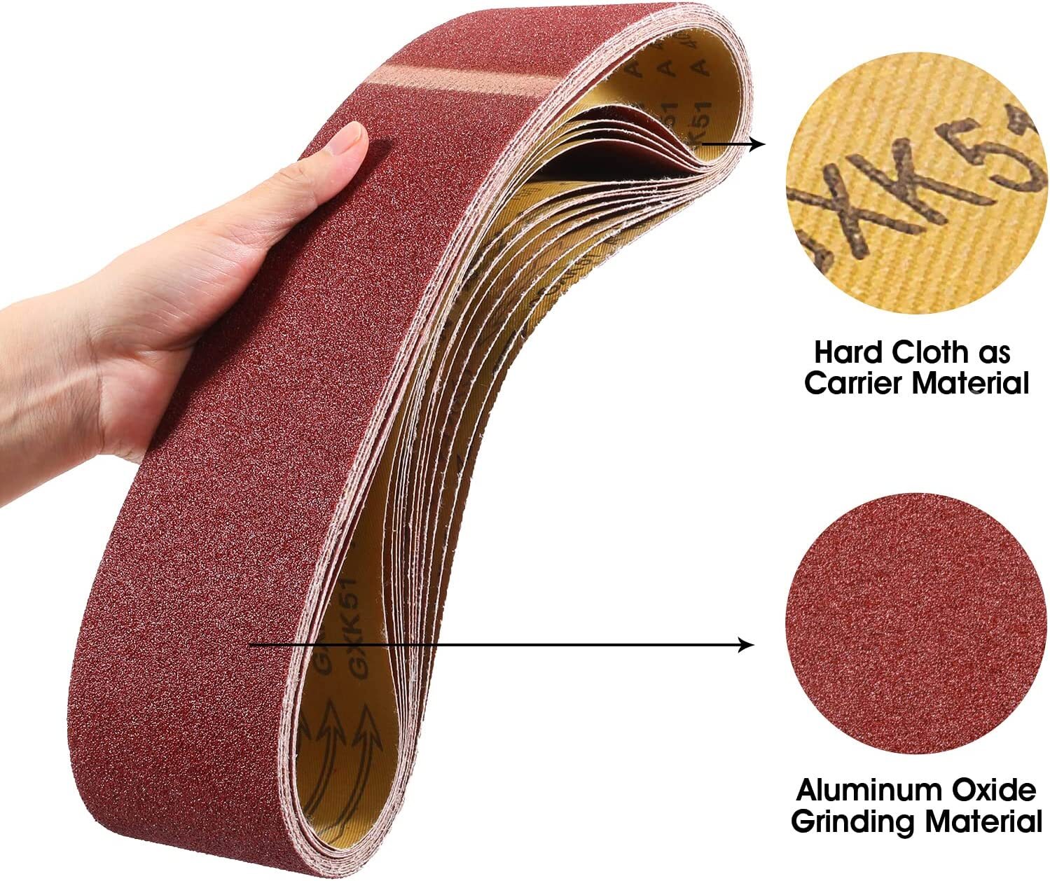 12PACK 4 x36 inch Sanding Belts Sander Sandpaper 60 80 120 150 240 400 Grit Belt