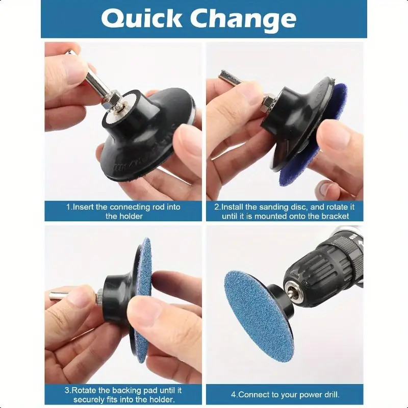 2” Roll-On Disc Pad Holder – 1/4″ Shank / 3 Pack (Taiwan)