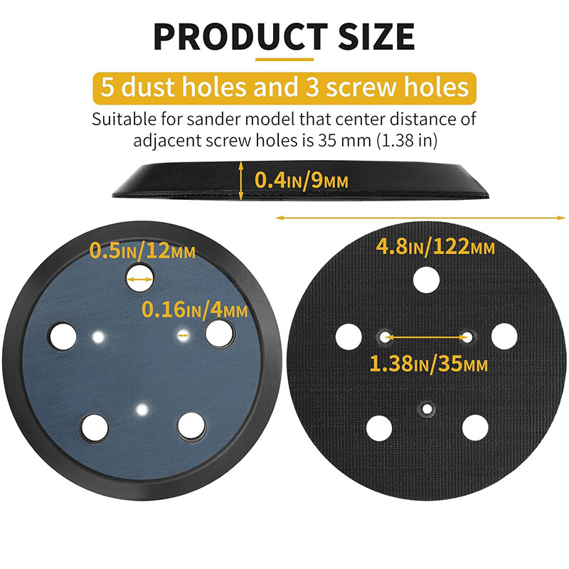 1pc 5″ Hook&Loop Orbital Sander Pad for PORTER-CABLE 333 333VS 13904 13909