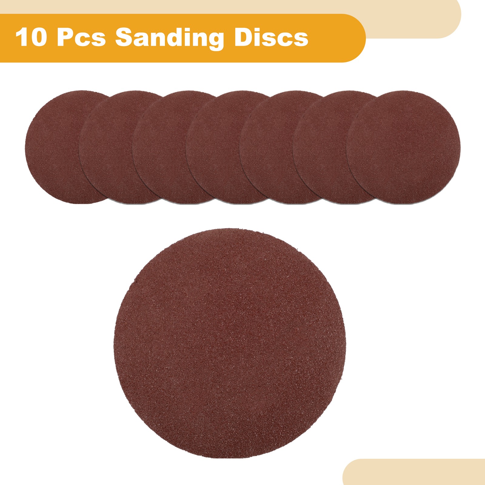 10 Pcs 40 Grit Universal Sanding Discs-Round Hook Loop Sandpaper-White Paper Red