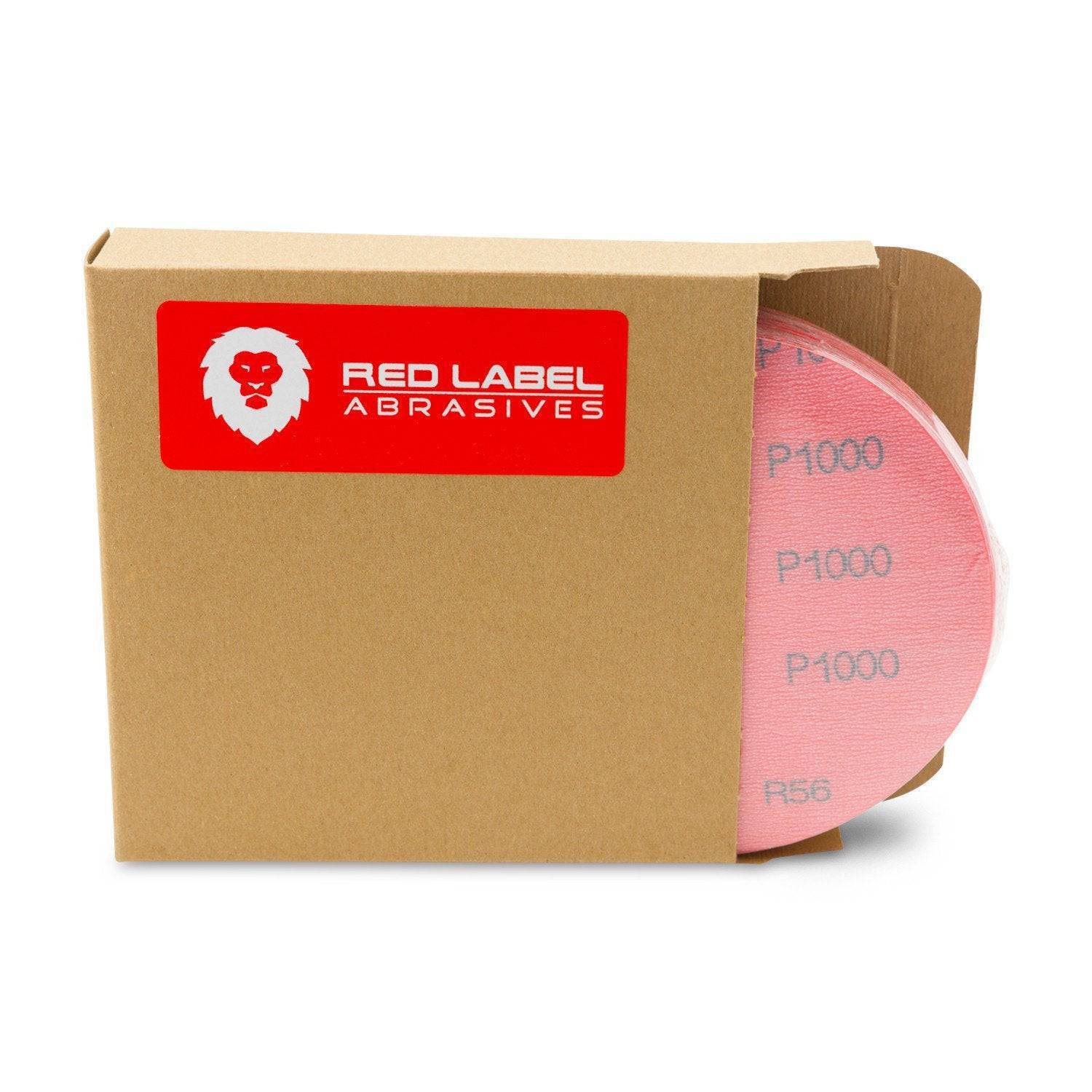 5 Inch Hook and Loop Orange Wet / Dry Auto Body Film Sanding Discs, 50 Pack
