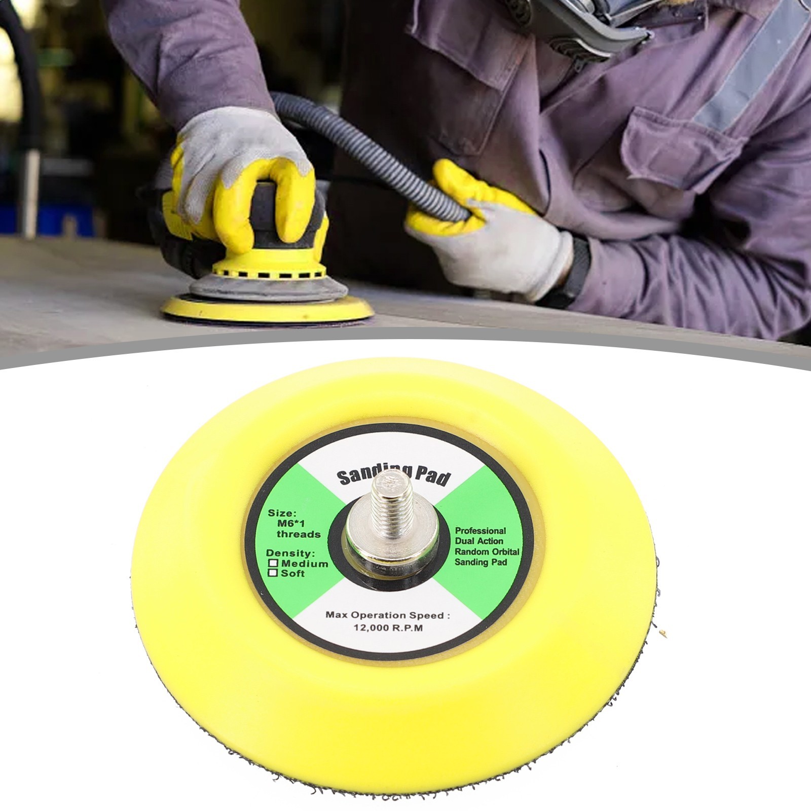 Polishing Sanding Disc Backing Pads Hook And-Loop For DA Pneumatic Sand 1-6 Inch