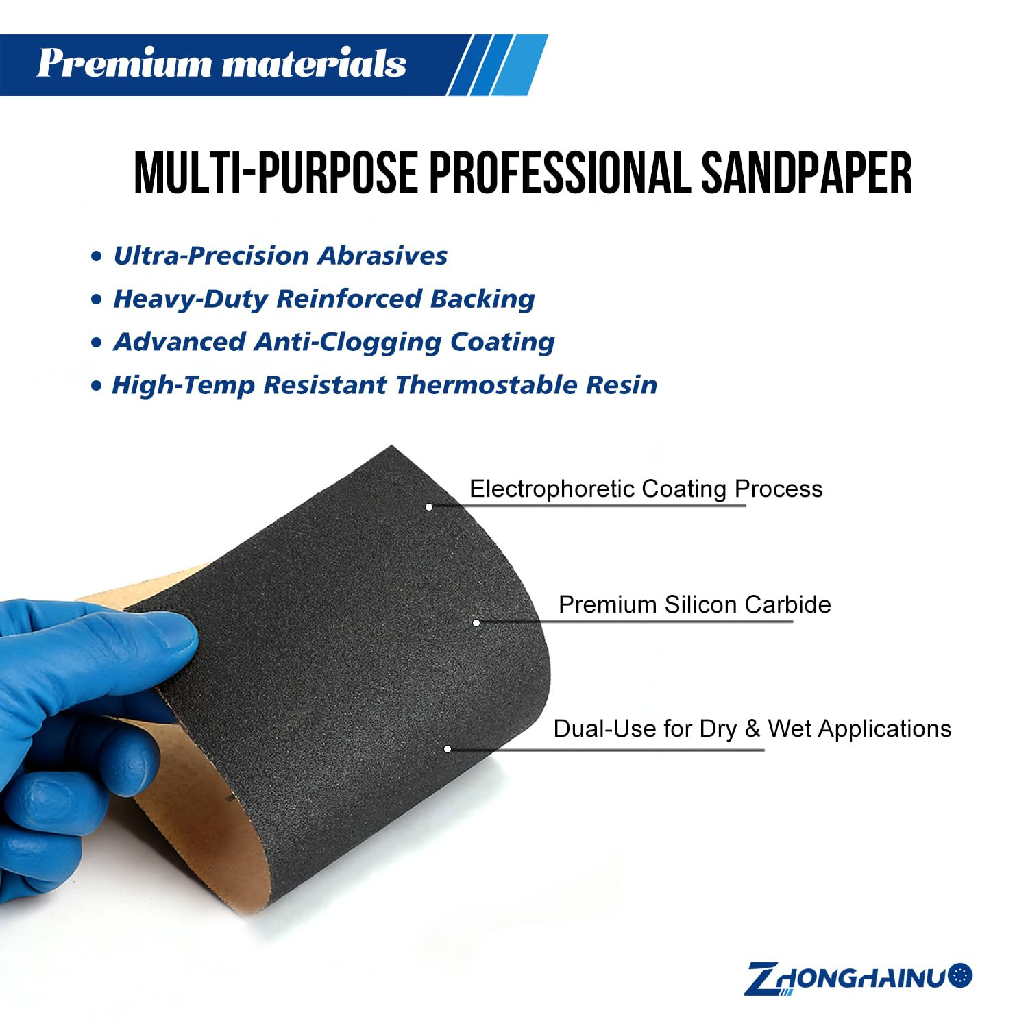 51-Sheets Sandpaper Assortment, 9 X 3.6 Inch Wet Dry Sand Paper, 100/120/180/240