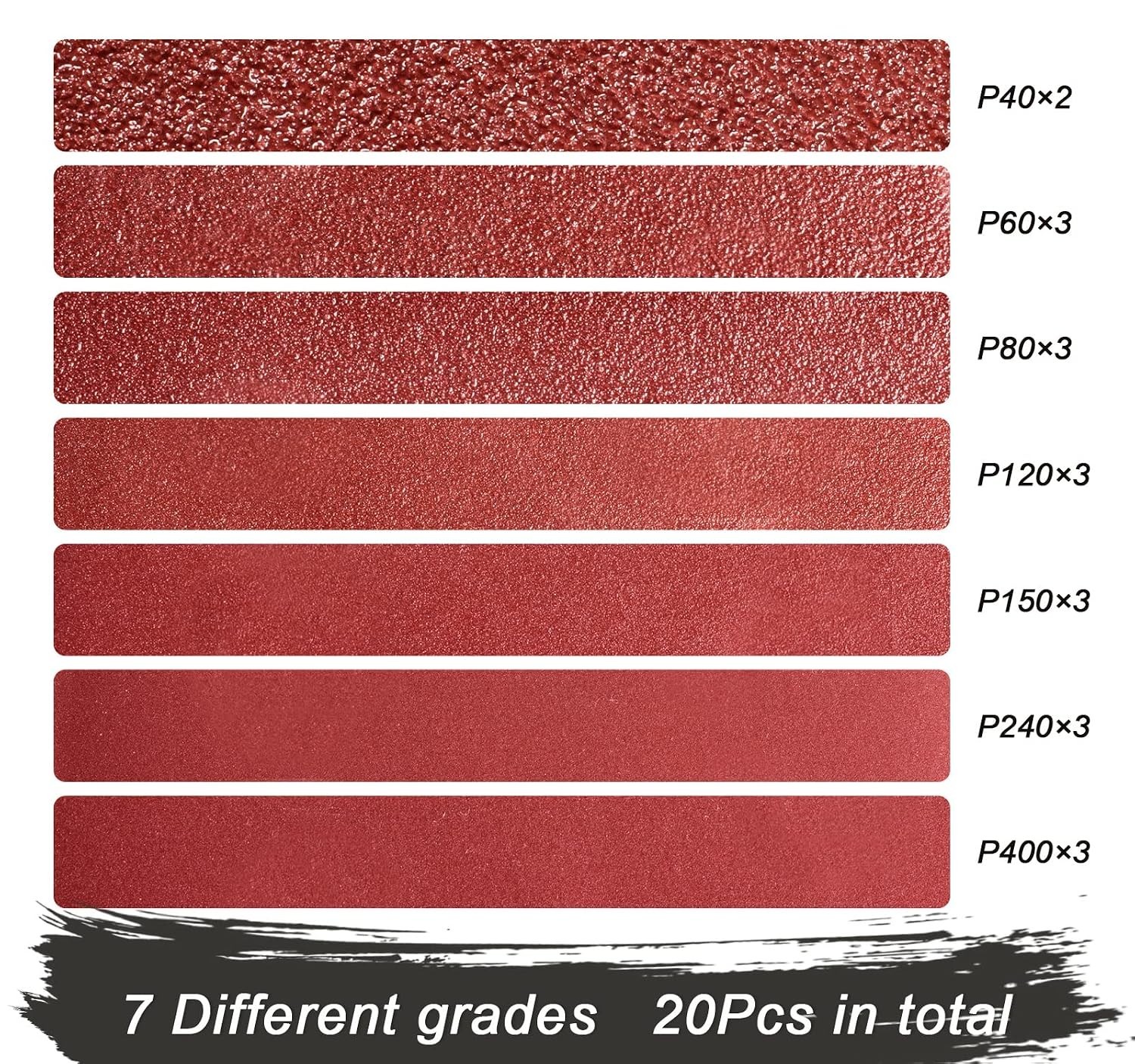 3×18 Sanding Belts 20PCS Belt Sander Paper Aluminum Oxide 3 Each of 60/80/120…