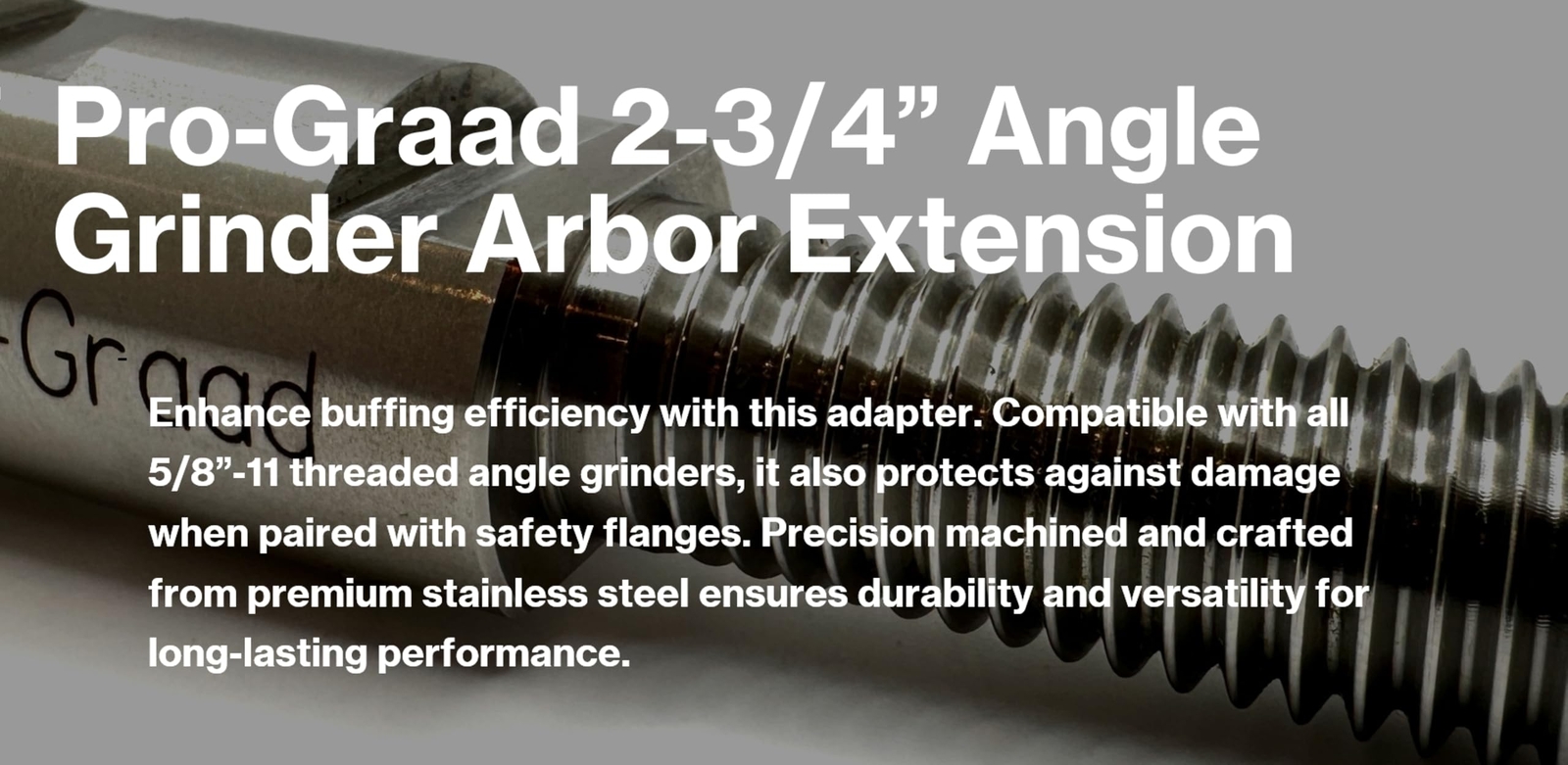 23/4 Stainless Angle Grinder Arbor Extension 11/4 Thread Length Extra Threads