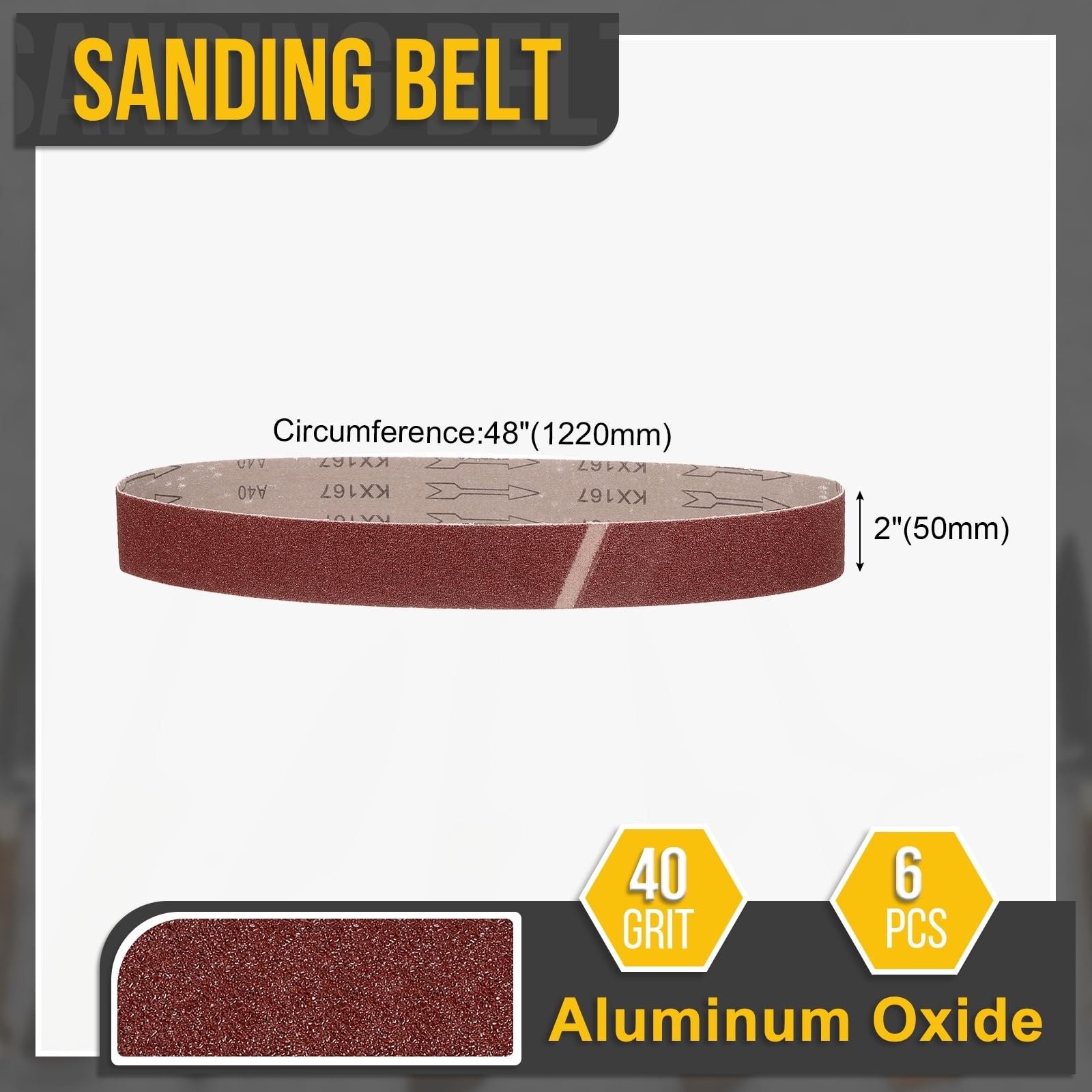 6 PCS 2×48 Inch Sanding Belt 40 Grit Knife Sharpener Belts Belt Sander