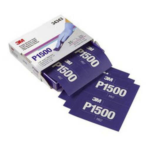 3M 34343 Flexible Abrasive Hookit Sheet, 5.5 in x 6.8 in, P1500