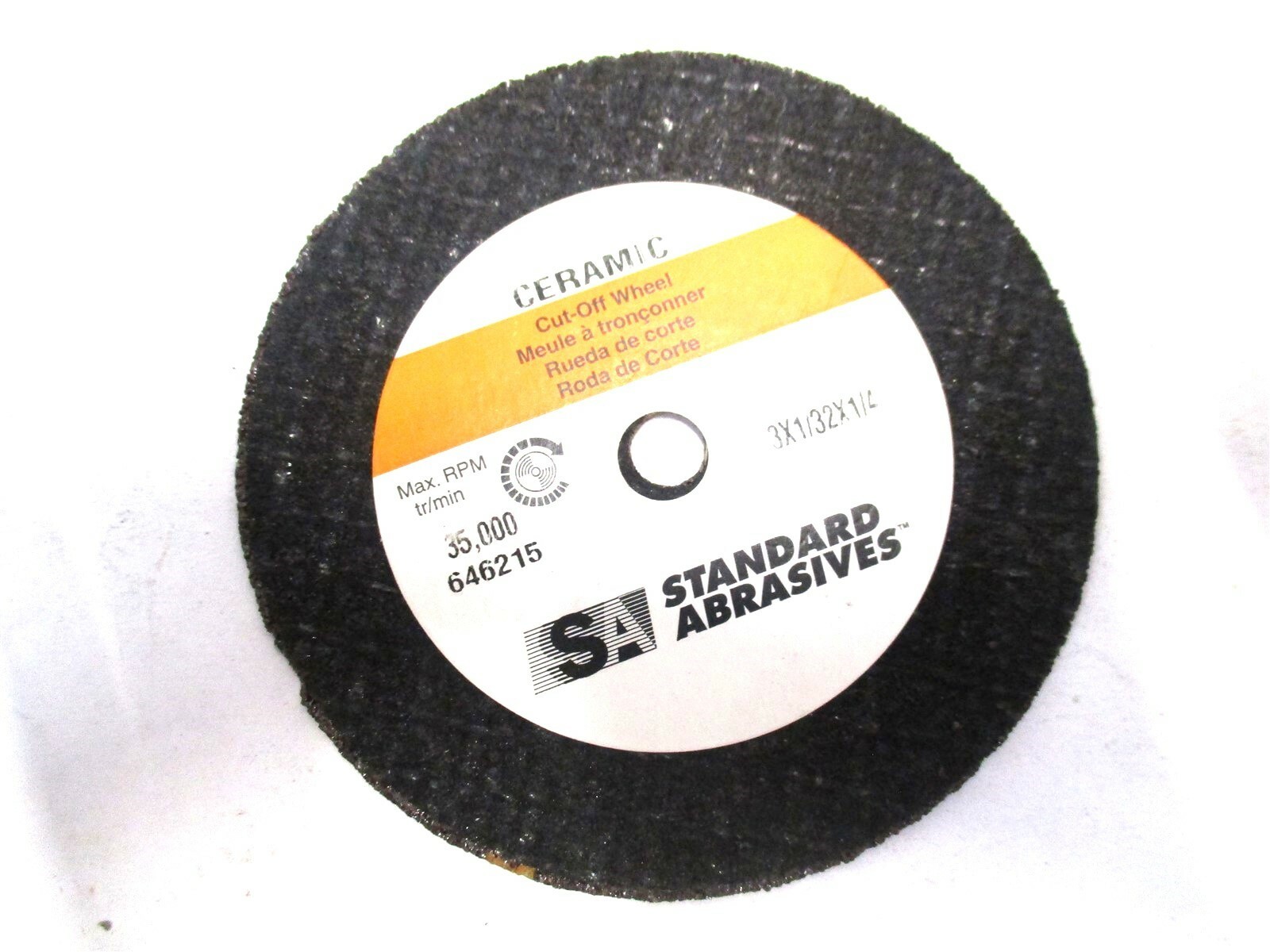 Standard Abrasives (646215) 3 x 1/32 x 1/4 35000RPM Ceramic Cut-Off Wheel – 5 PC