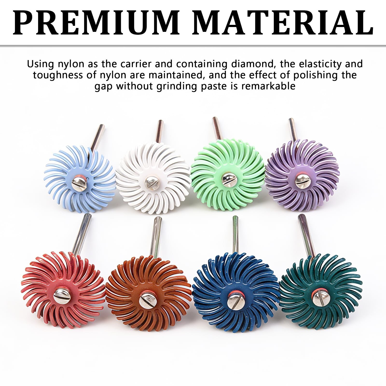 Aienxn 30PCS 1″ Radial Bristle Disc Kit with 3mm Shank for Rotary Tools, Deta…