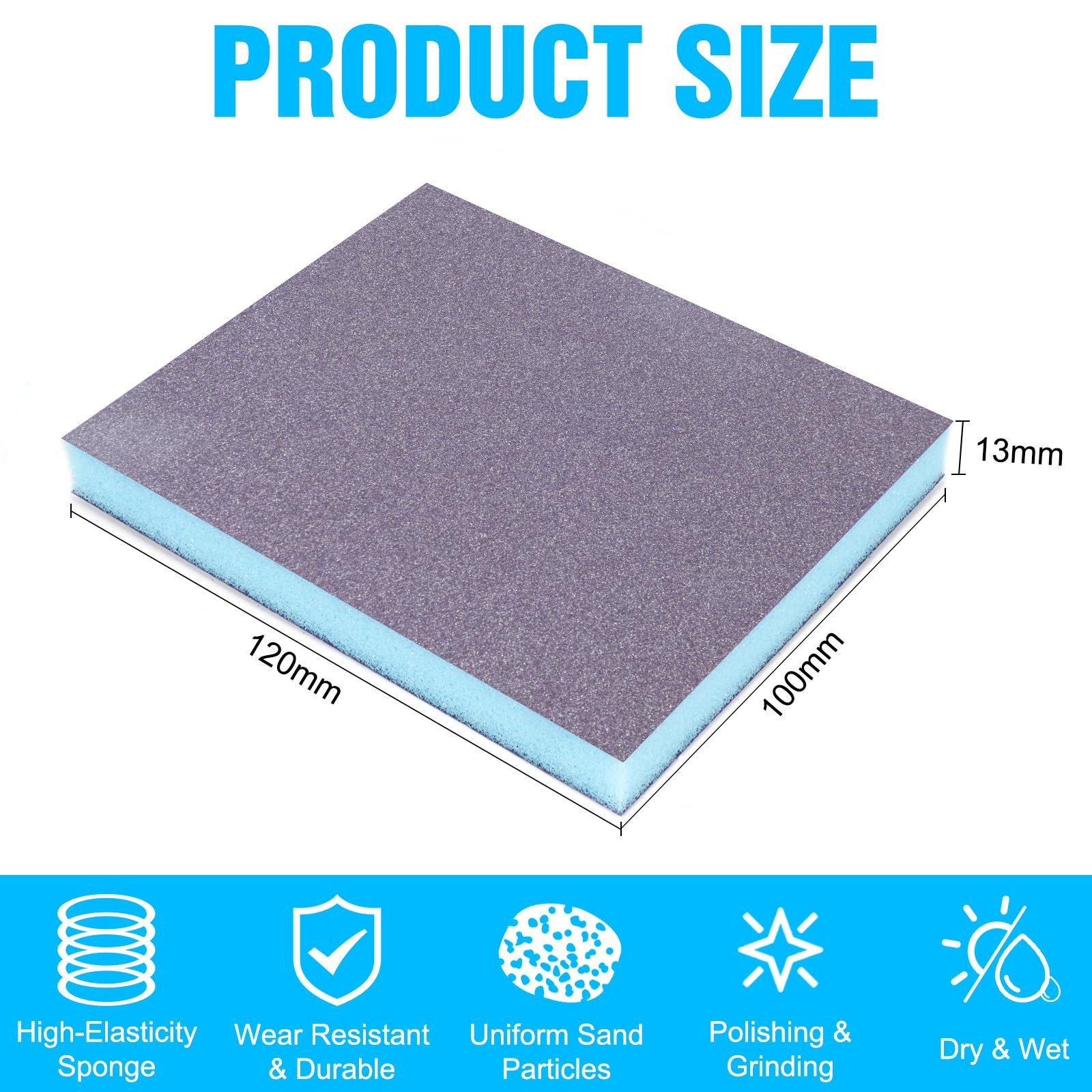 12 Pack Sanding Sponges Wet Dry Assorted Grit 60400 For Wood Metal Furniture