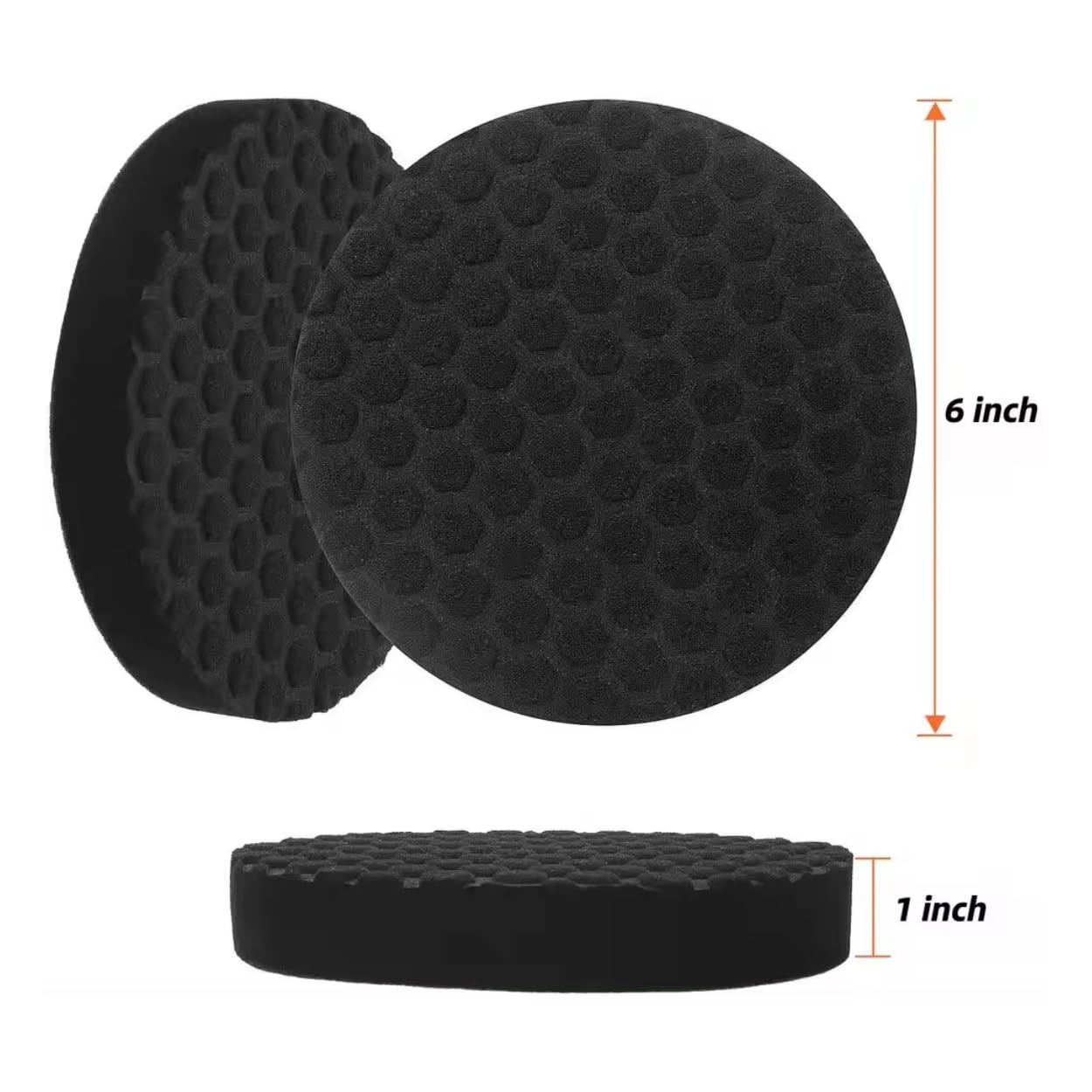 6-Inch Car Polishing Pads, 5-Piece Foam Set – Hook-and-Loop Backing, Heavy…