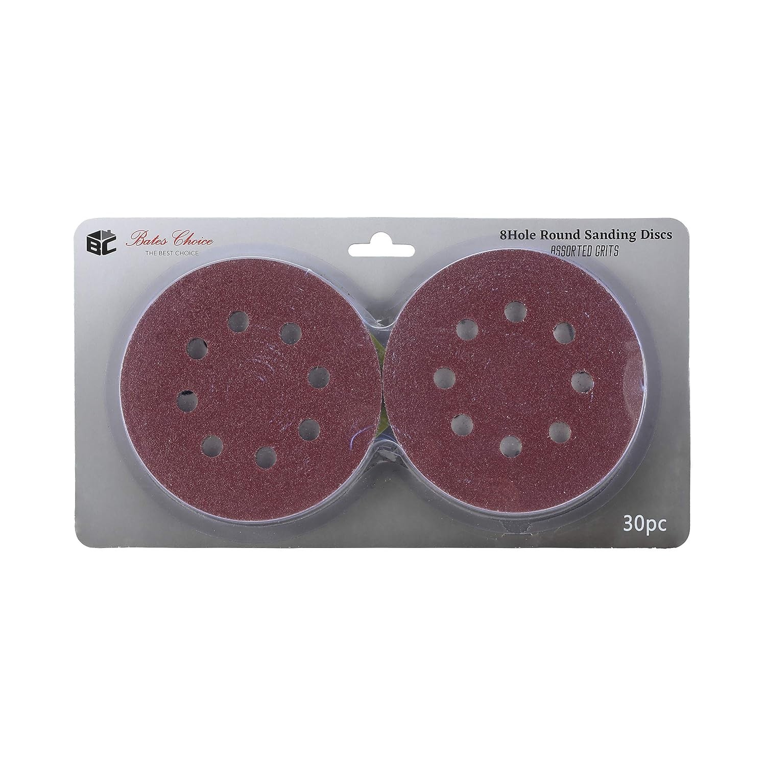 Versatile 5-Inch Sanding Discs – 30 Pack with 8-Hole Design for Orbital Sanders