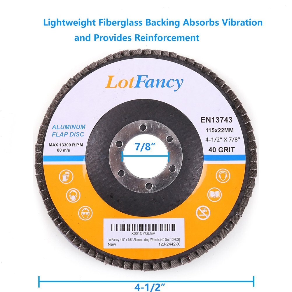 20 Packs 4.5″ 4-1/2 Flap Disc 40 Grit Angle Grinder Sanding Grinding Wheels Set