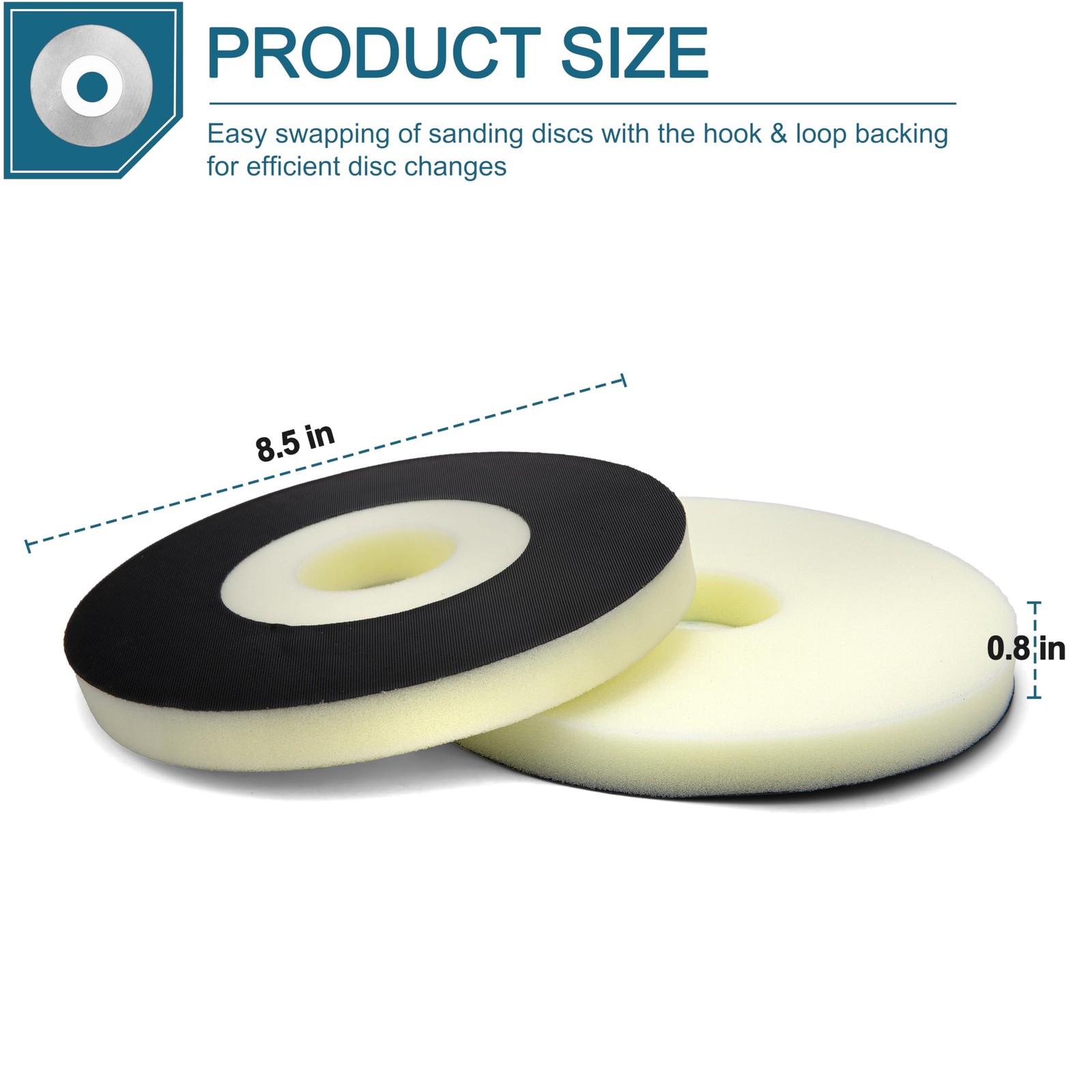 2-Pack 9″ Backup Pads Works with a Variety of 9″ Discs Sanding Systems, Compa…