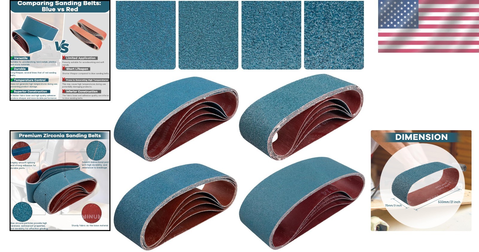 20-Pack 3×21 Inch Sanding Belts – Ideal for Wood, Metal, and Furniture Finishing