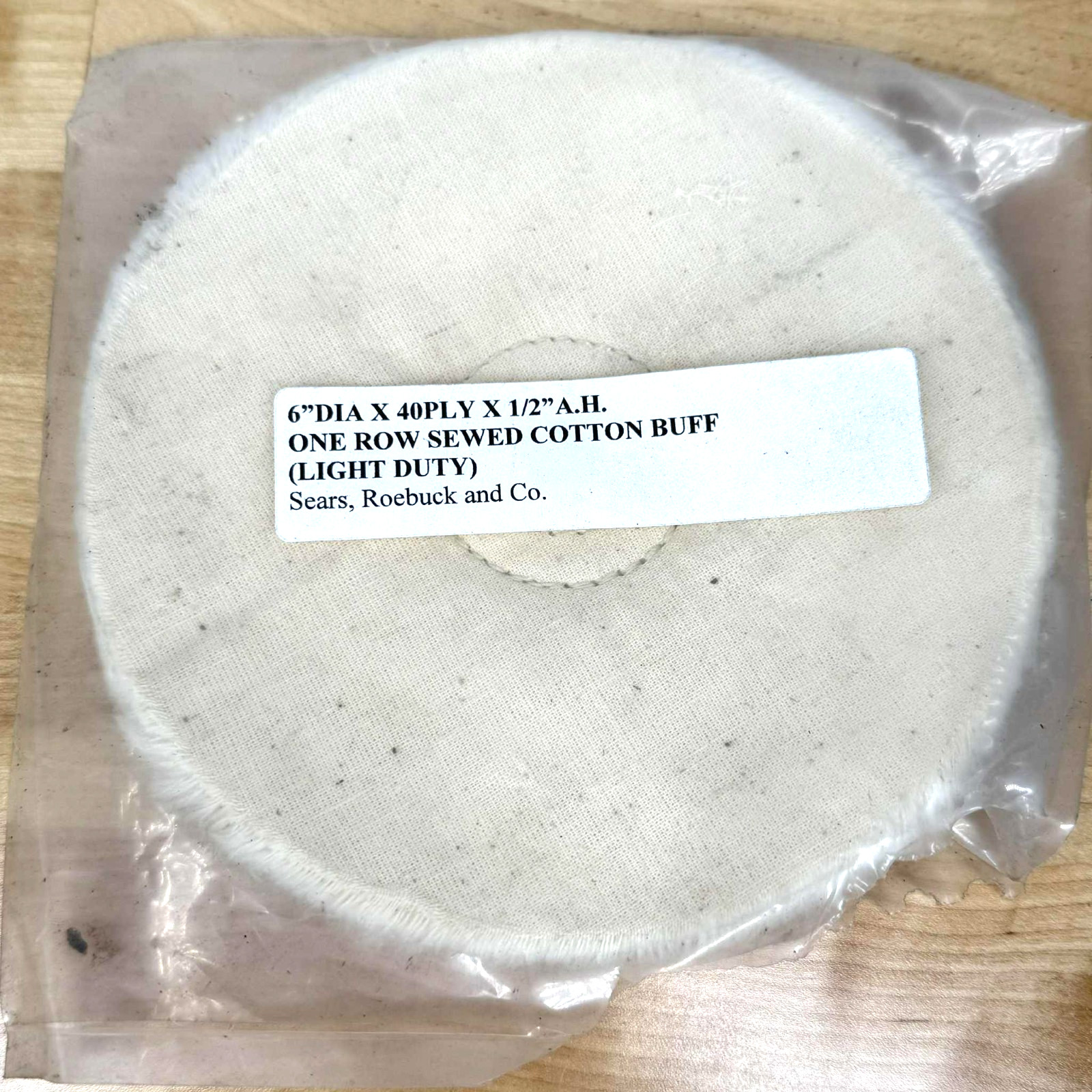 Sears Craftsman 6″ Buffing Wheel 1/2″ Arbor Hole 40Ply Cotton Buff New Open Box
