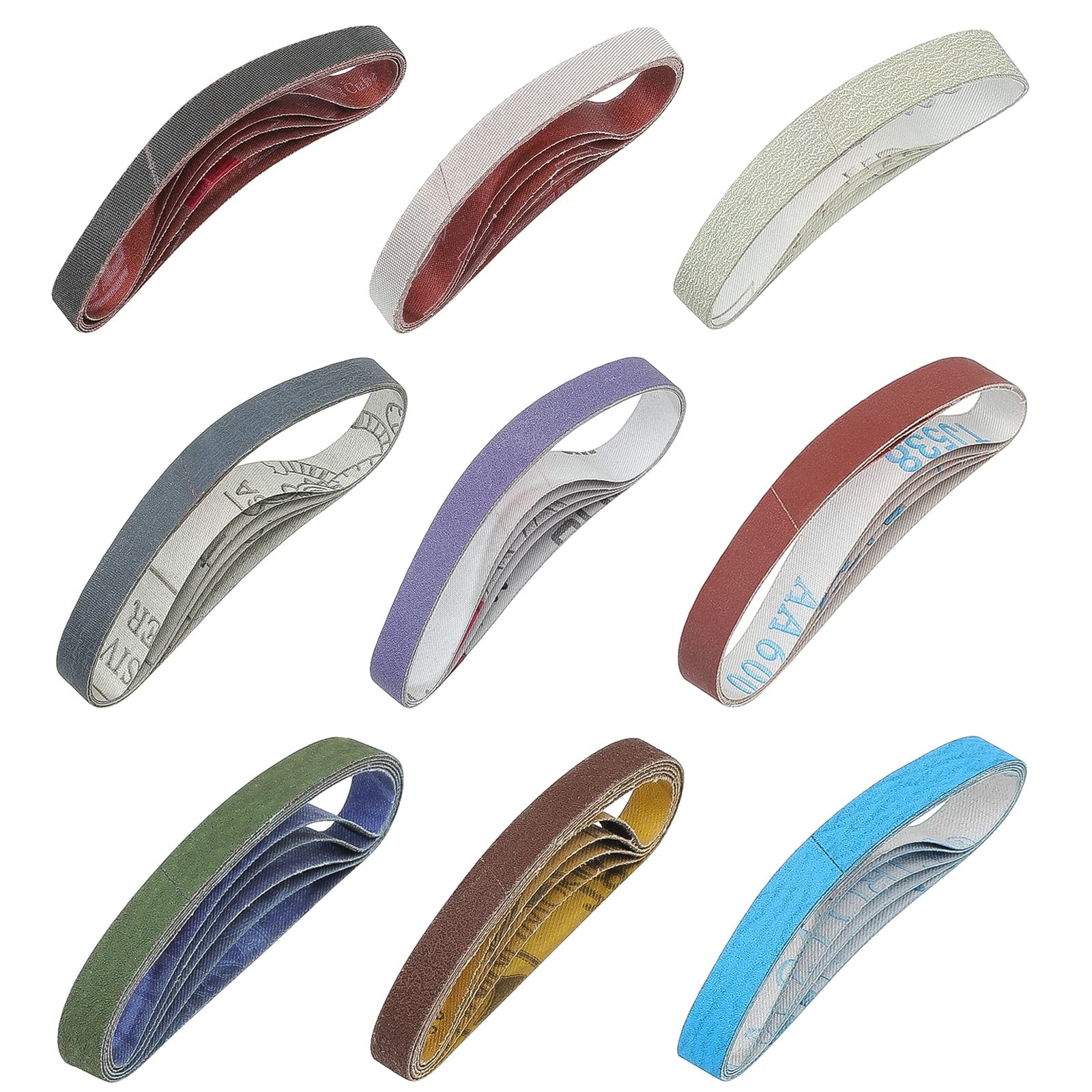 45 Pcs 1/2″ x 12″ Replacement Sharpening Belt Kit for 45Pcs 80~5000grit