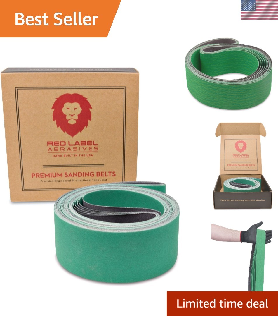 Durable 2 X 72 Inch Ceramic Sanding Belts – 220 Grit for Heavy Grinding, 6 Pack