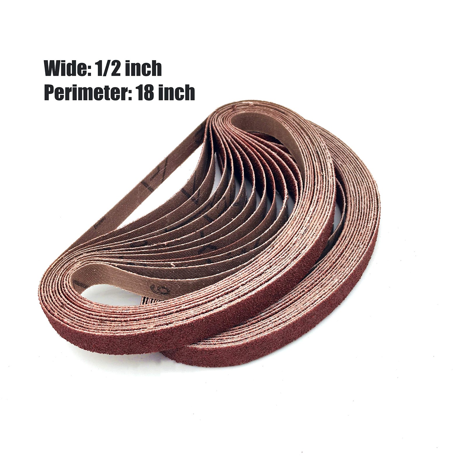 1/2 X 18 Inch Sanding Belt Sandpaper, 80 Grit Aluminum 1/2x18in, 80