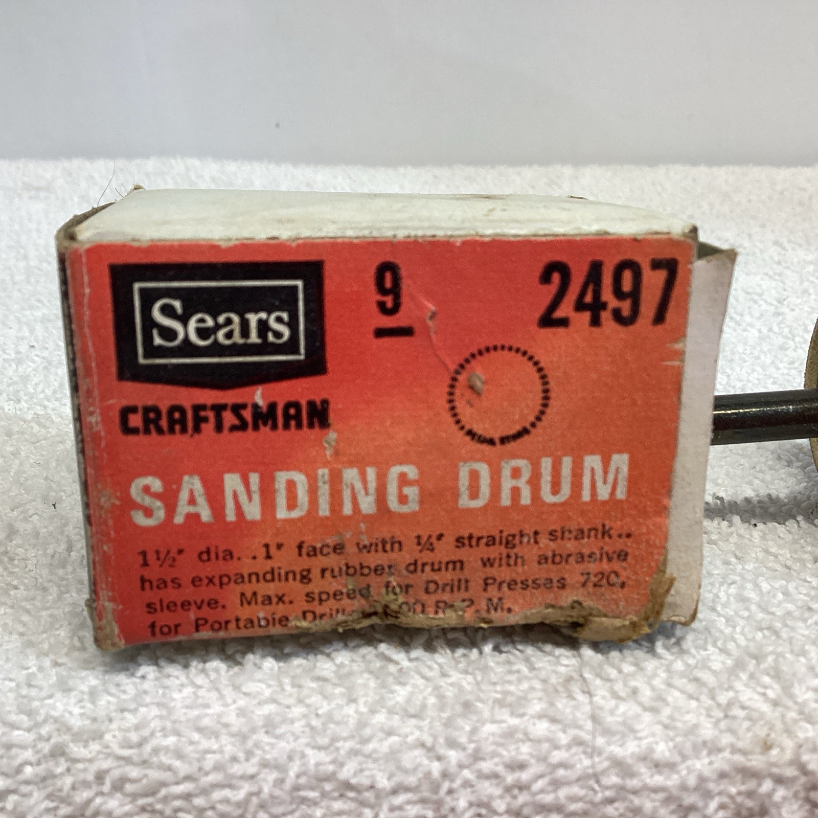 Vintage Sears Craftsman 1″ x 1-1/2″ Sanding Drum 9-2497 with original box
