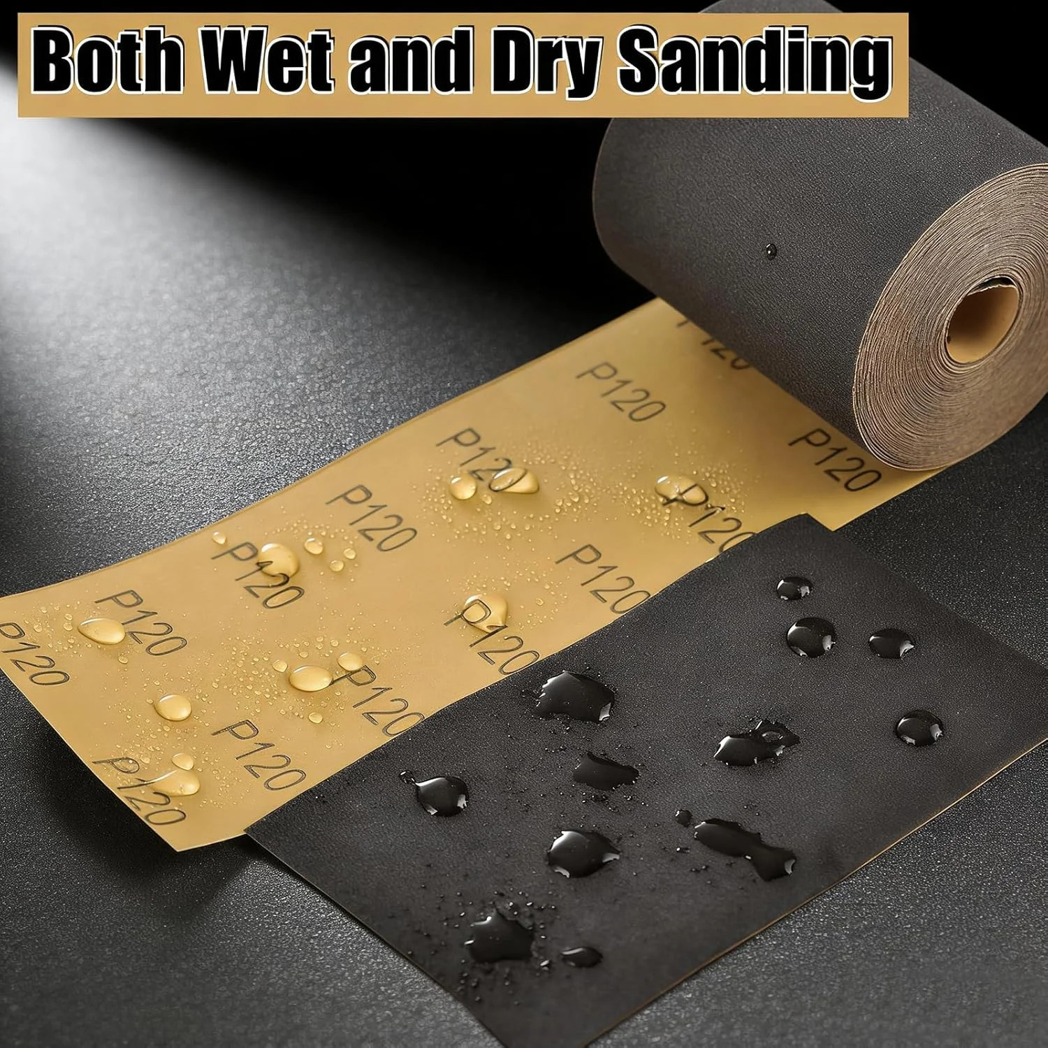1500 Grit Sandpaper Roll, Silicon Carbide Wet Dry Longboard Sand Paper, 3-2/3″ W