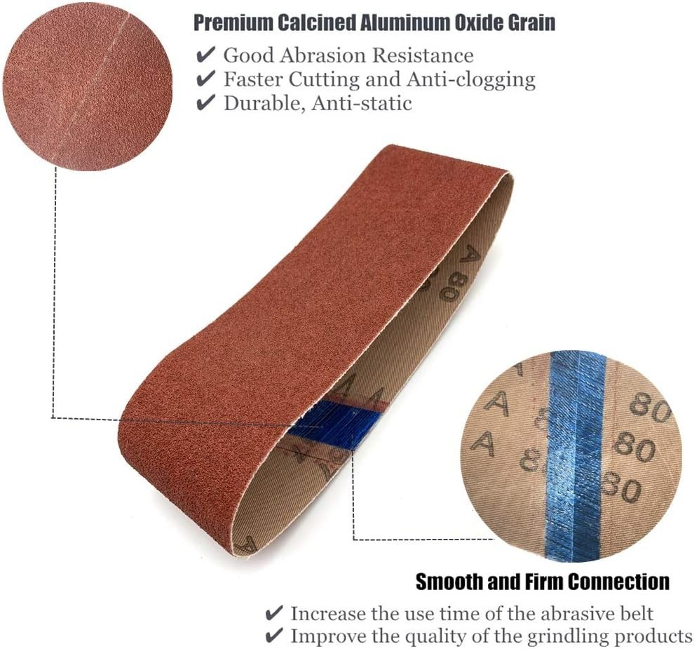 24PCS 2.5×14″ Belt Sander Sanding Belts – Aluminum Oxide
