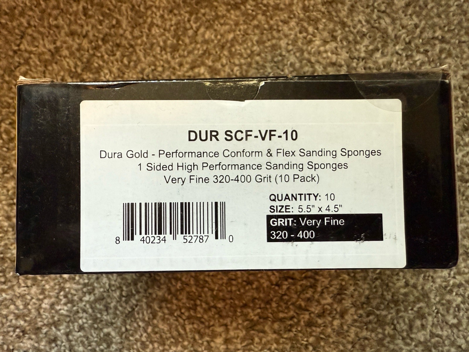 Very Fine Cut Sanding Sponges, 10/Box – 5.5″ x 4.5″ (320 to 400 Grit) Wet/Dry