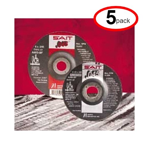 Sait 22047 – 6″x .045 x 7/8″ Type 27 Metal Cutoff Wheel – (5Pack)