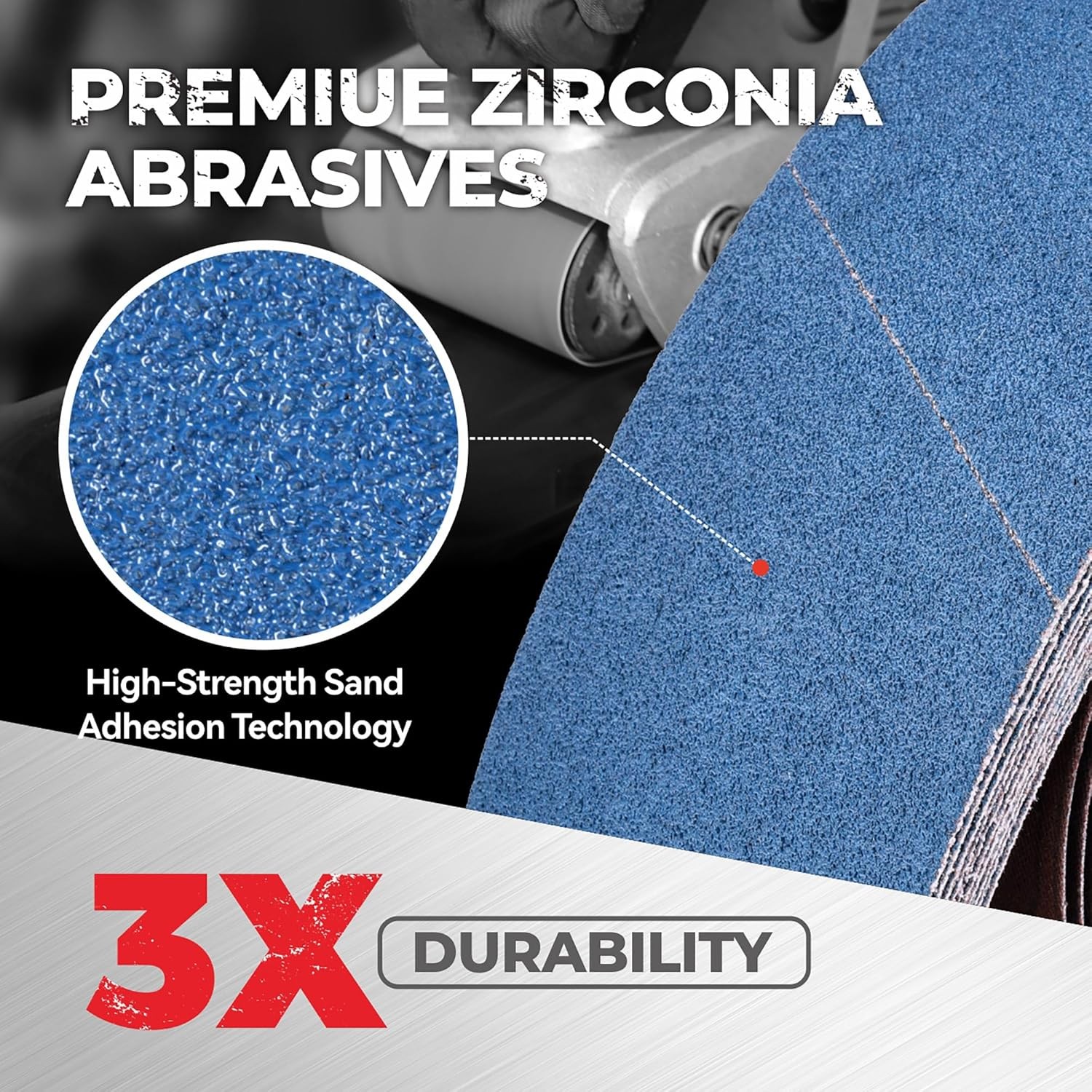 3 x 21 Inch Zirconia Sanding Belts, 20Pcs 5 Each of 40/60/80/120 Assorted…