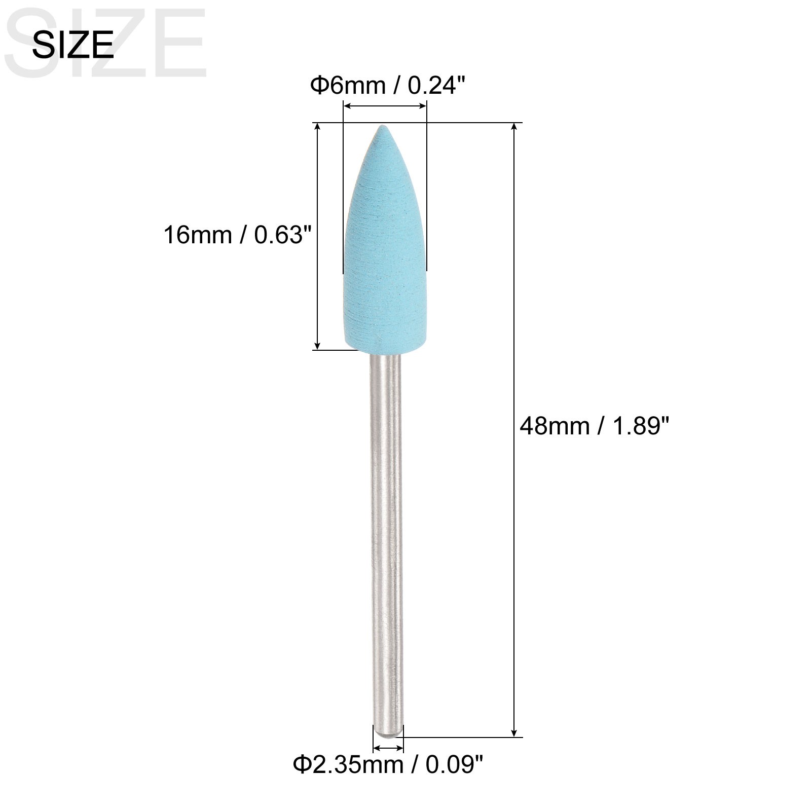 12pcs 600# Abrasive Mounted Stone 2.35mm Shank 1/4″ Dia Pointed Grinding Wheel