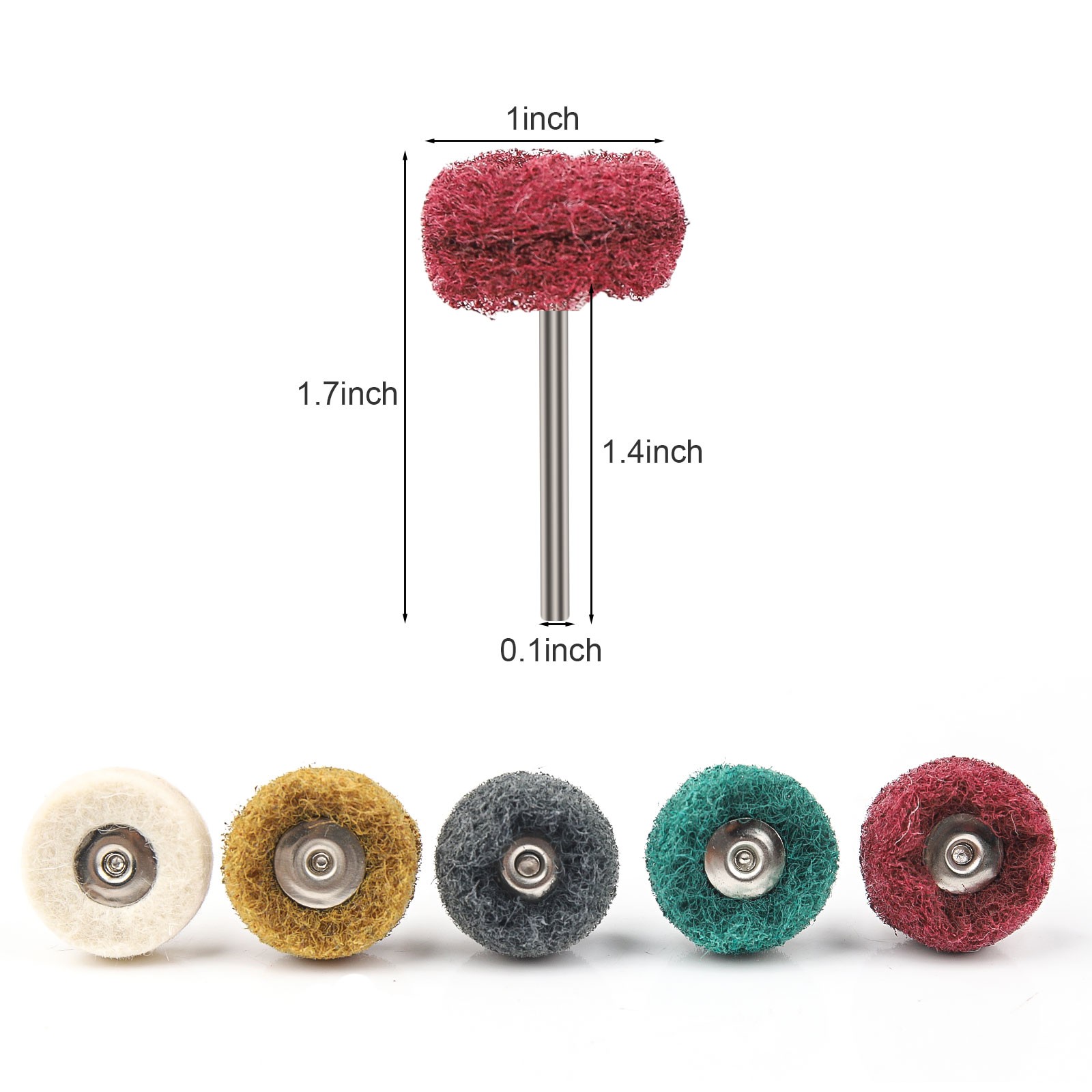 50Pcs Abrasive Metal Polishing Buffing Wheel Burr Kit Set for Dremel Rotary Tool