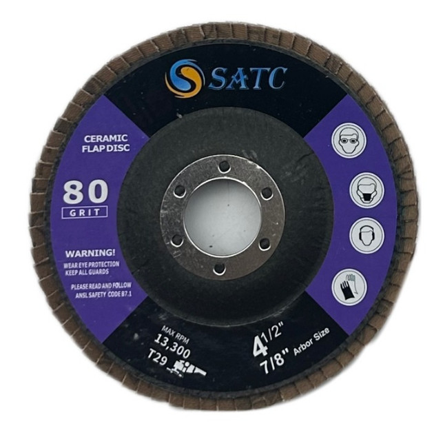 SATC 20 PACK 4.5″ 80 Grit Purple Ceramic Flap Disc Grinding Wheel T29 For Metal