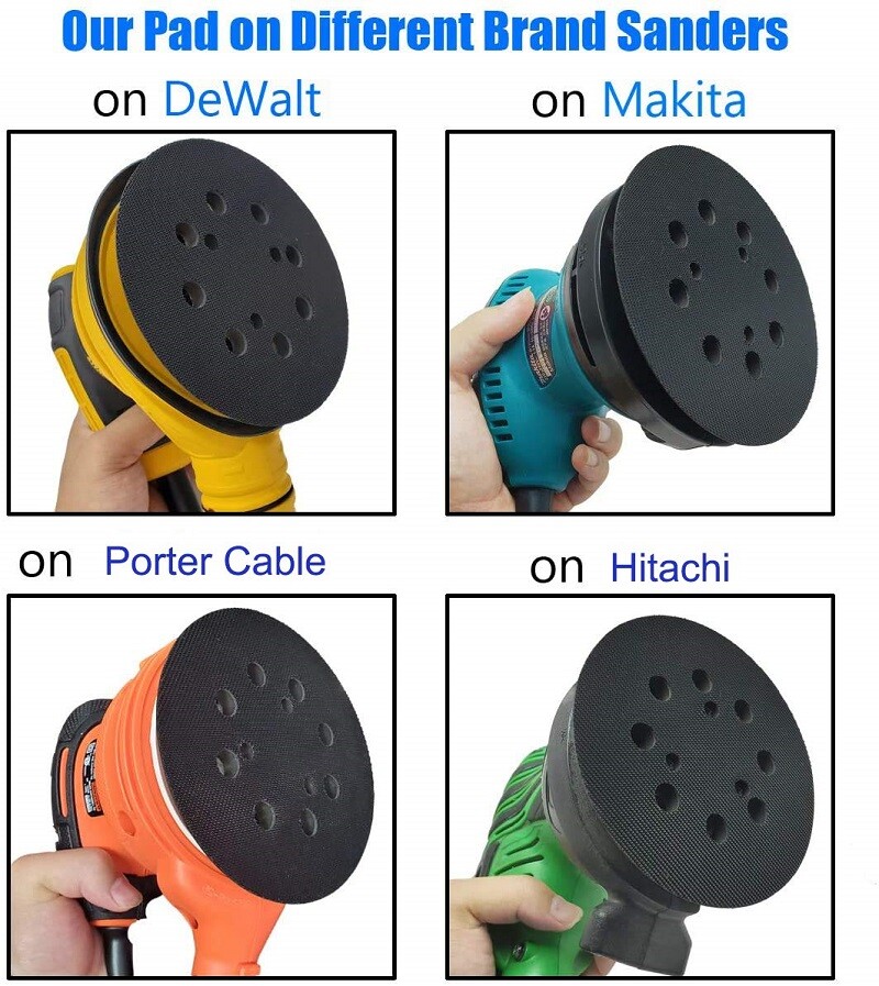 2X 5″ Orbital Sander Pad Hook&Loop For DeWalt DW4388 D26450 D26451 D26453 D26456
