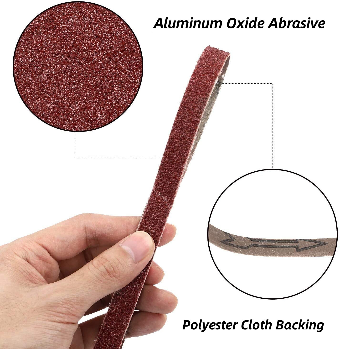 1/2 x 18″ Sanding Belts Air File Belt Sander Sandpaper 40 60 80 120 180 240 Grit