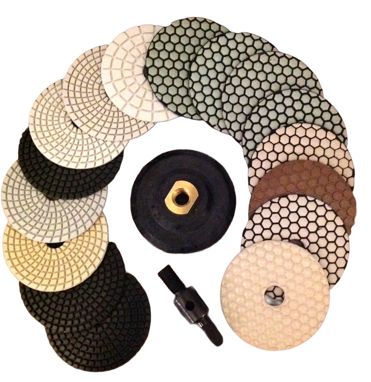 4 inch Diamond Polishing Pads Wet/Dry Granite Marble Stone Quartz Concrete 18pc