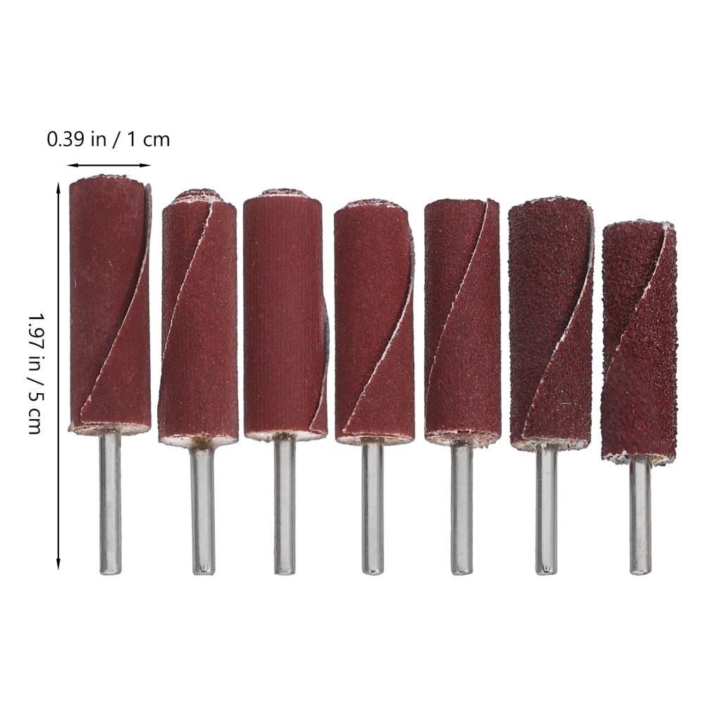 7Pcs Durable Sanding Drum Kit for Polishing Cylinder Head Porting Dark Red