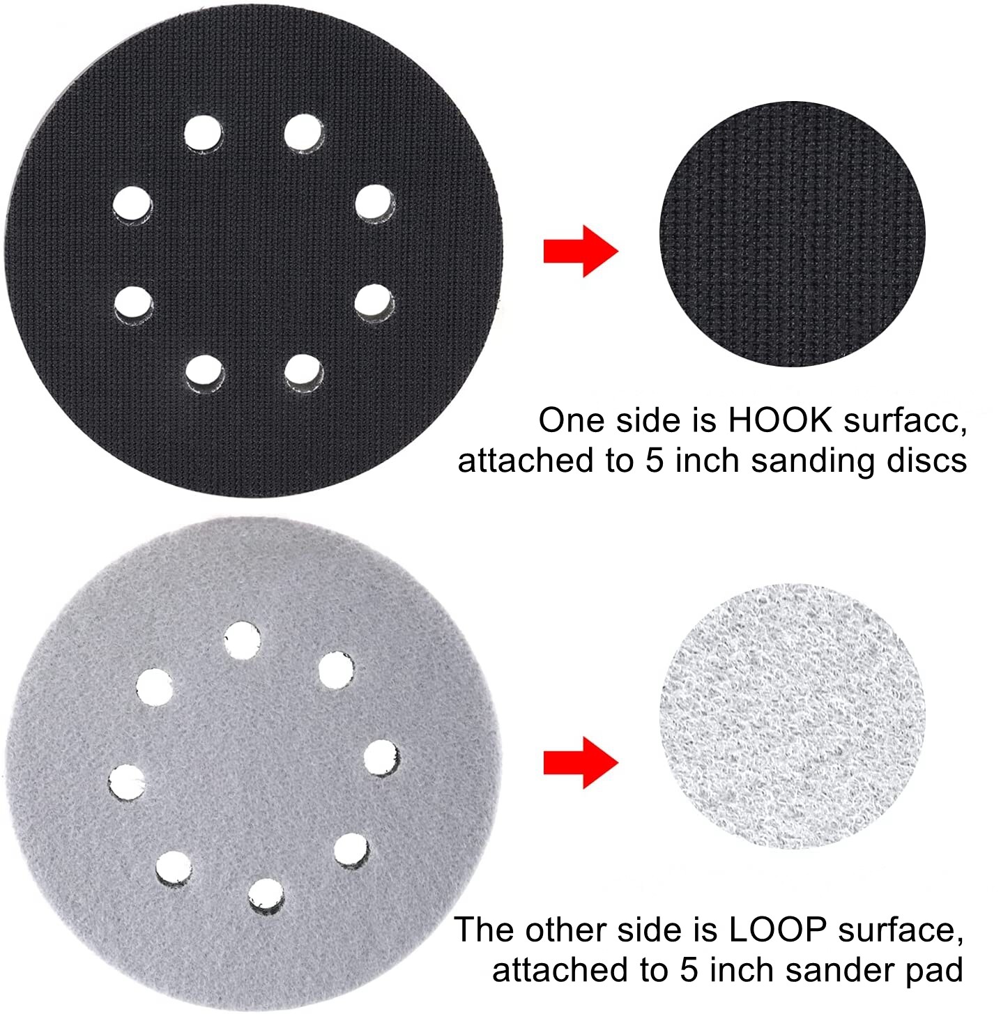 5 Pack 5 Inch 8 Holes Soft Density Foam Interface Pads Sponge Cushion Buffer Pad