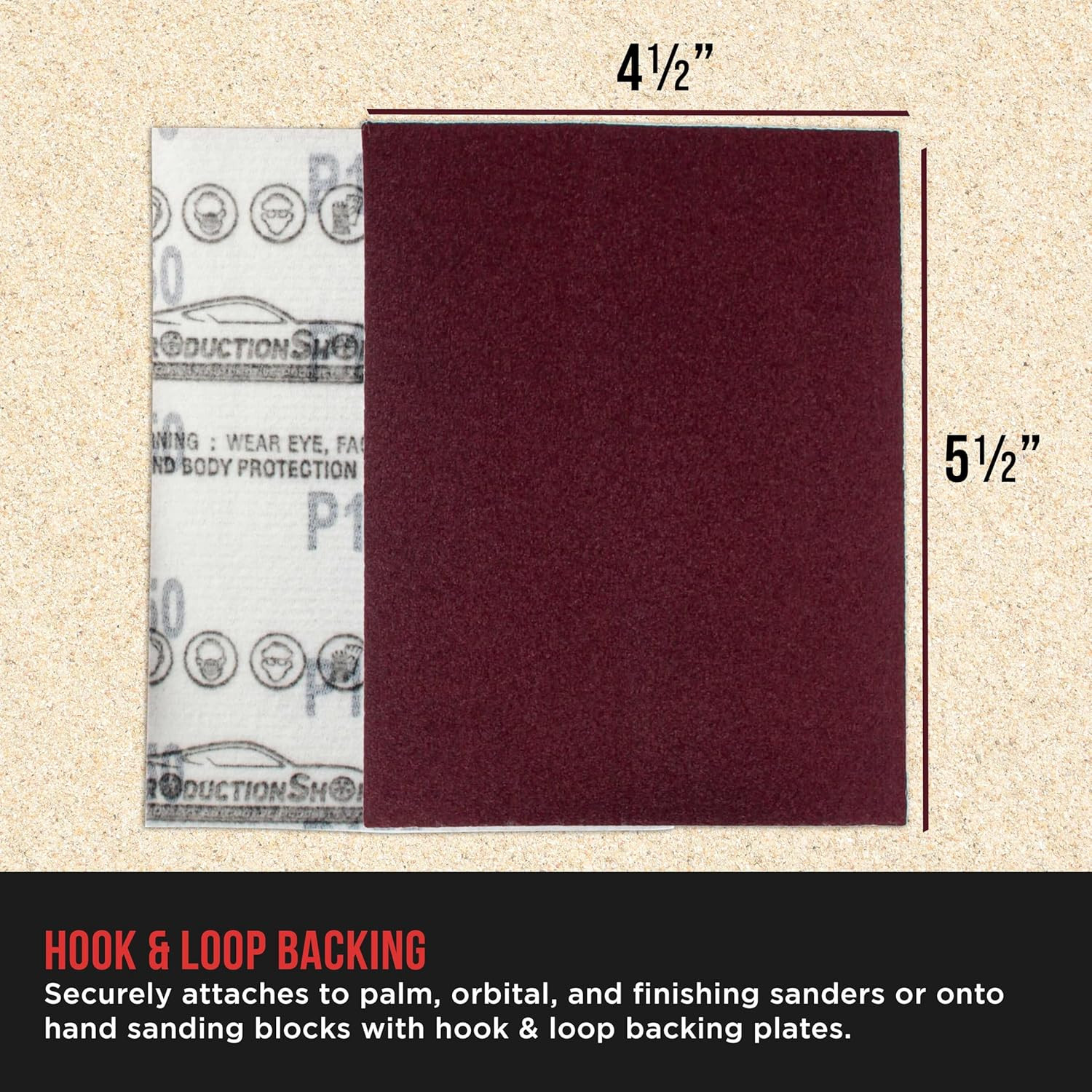 Premium Red 120 Grit 1/4 Sheet Size Red Sanding Sheets, Box