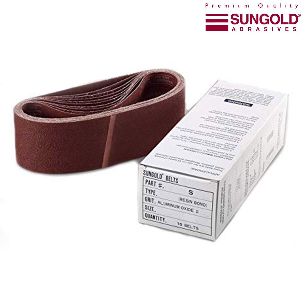 Sanding Belts 3 in. x 21 in. 120 Grit Cloth Aluminum Oxide X-Weight (10 Belts)