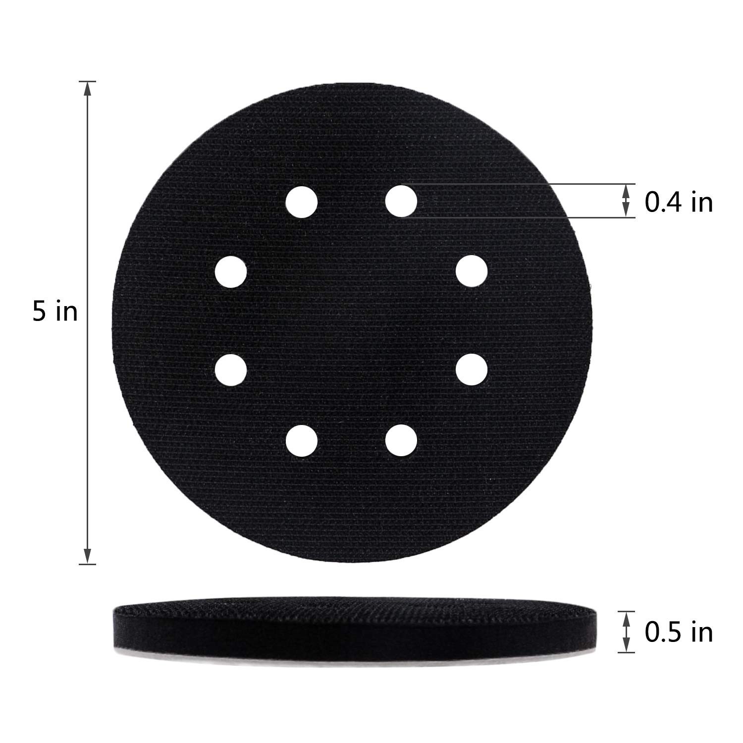 5 Pack 5 Inch 8 Holes Soft Density Interface Pads Hook and Loop 5″ Sponge Cushio