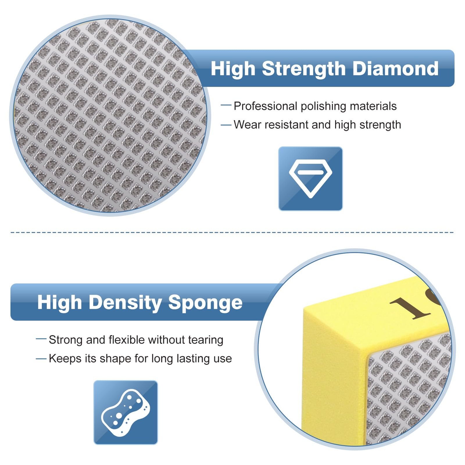 Diamond Hand Polishing Pads, 4PCS Sanding Blocks Diamond Sanding Pads, Diamon…