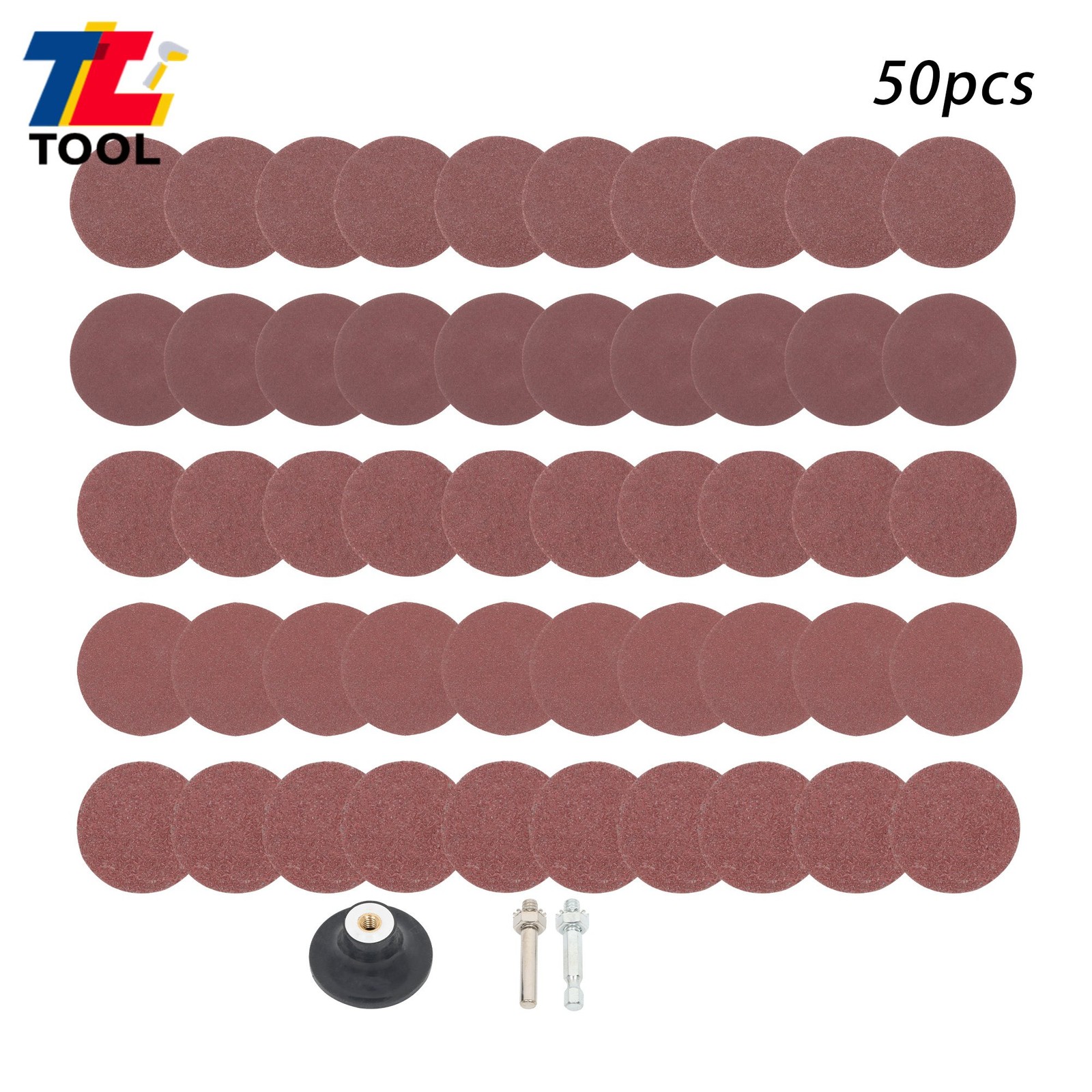 50PCS Rotary Lock Grinder Sanding Grinding Discs 2 Inch 36/60/80/120/240 Grit