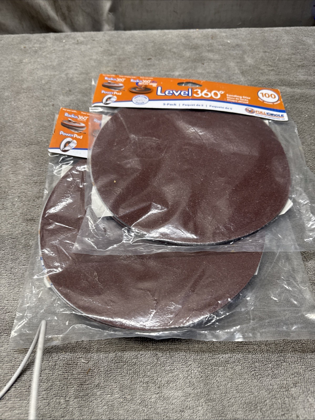 R•Level 360* Full Circle 100 Grit Sanding Disc Pack Of 5 NOS Lot Of 2
